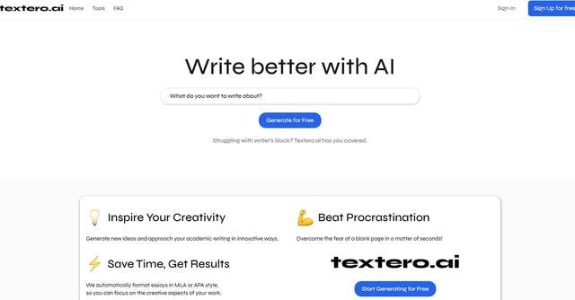 Textero AI | Overcome writer's block with AI-powered academic writing assistance