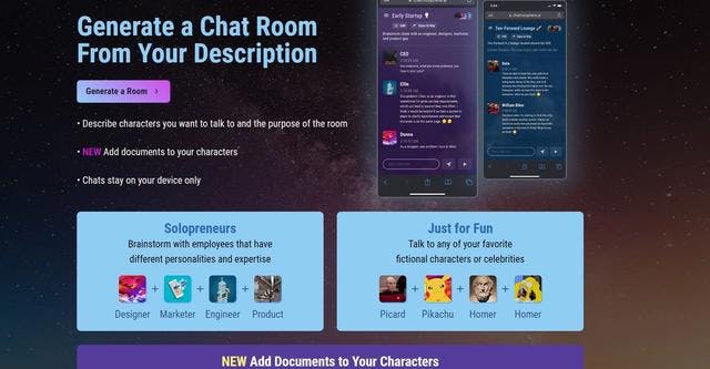 Chatmosphere | Chat with favorite characters or brainstorm in a group