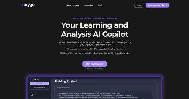 Orygo AI | Your Learning and Analysis AI Copilot