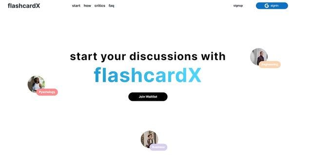 FlashcardX | AI learning tool that creates a flashcard deck from any given text