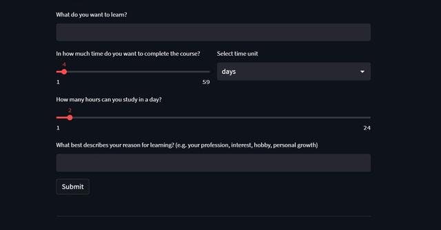 LearnPlan | Personalised syllabus creation based on user preferences.