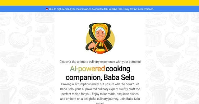 Baba Selo | AI-Powered Chatbot and Recipe Assistant for Creative Cooking