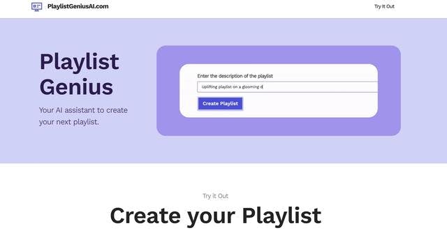 PlaylistGenius AI | Create your next playlist with the help of PlaylistGenius