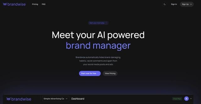 Brandwise AI | Hide brand-damaging remarks on social media automatically.