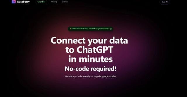 ChatSite By Databerry | Connect your data to ChatGPT in seconds. There is no need for coding!