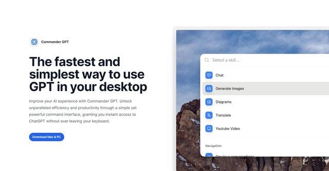 Commander GPT | Streamline Your GPT Usage on Desktop - Quick and Effortlessly