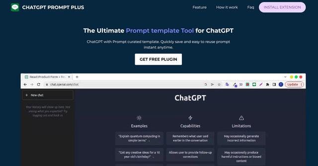 ChatGPT Prompt Plus | The Ultimate Prompt template Tool for ChatGPT