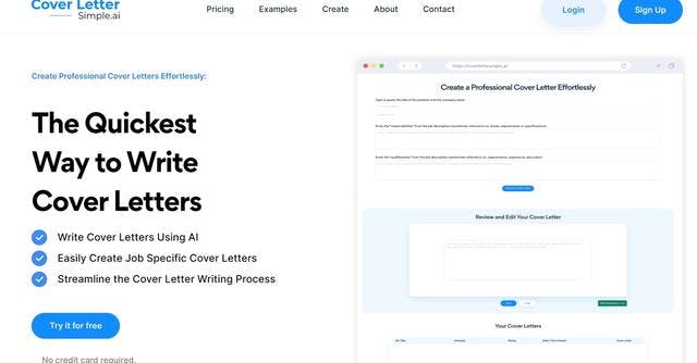 CoverLetterSimple.ai | The quickest way to write cover letters