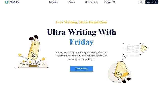 Friday AI | Online AI content writing tool