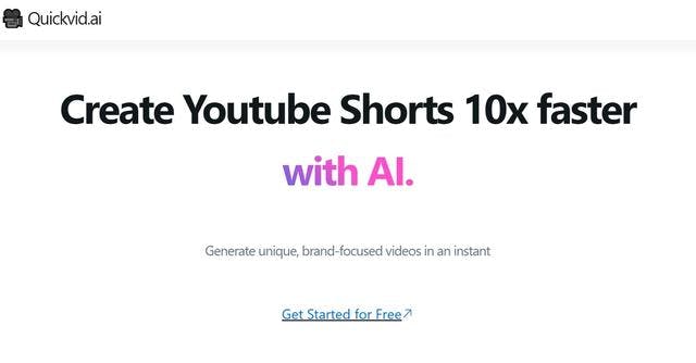 QuickVid.Ai | Generate Youtube shorts 10x faster with ai