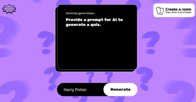 Booom.ai | Generate a trivia game using AI