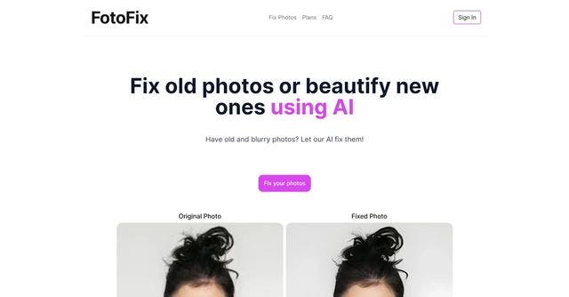 FotoFix | FotoFix: AI-Powered Photo Restoration and Enhancement Tool