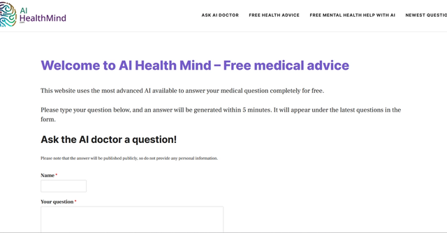 AI Health Mind | Ask a medical question and receive a clear and concise answer within just 5 minutes