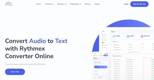 Rythmex | Convert Audio to Text with Rythmex Transcriber Online