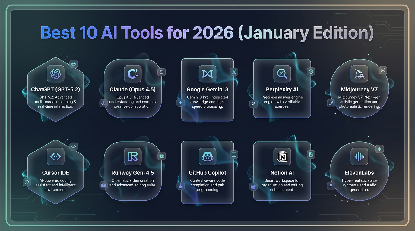 Best 10 AI Tools for 2026 (January Edition)
